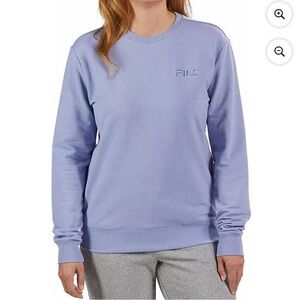 Fila Womens Midweight French Terry Crewneck Sweatshirt Purple Impression